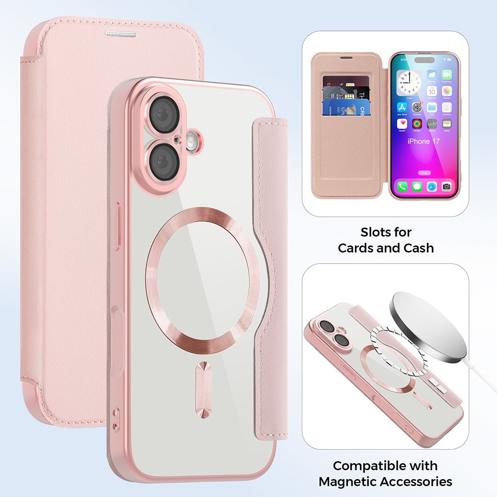 Techsuit - SmartMag Book Case - iPhone 17 - Pink