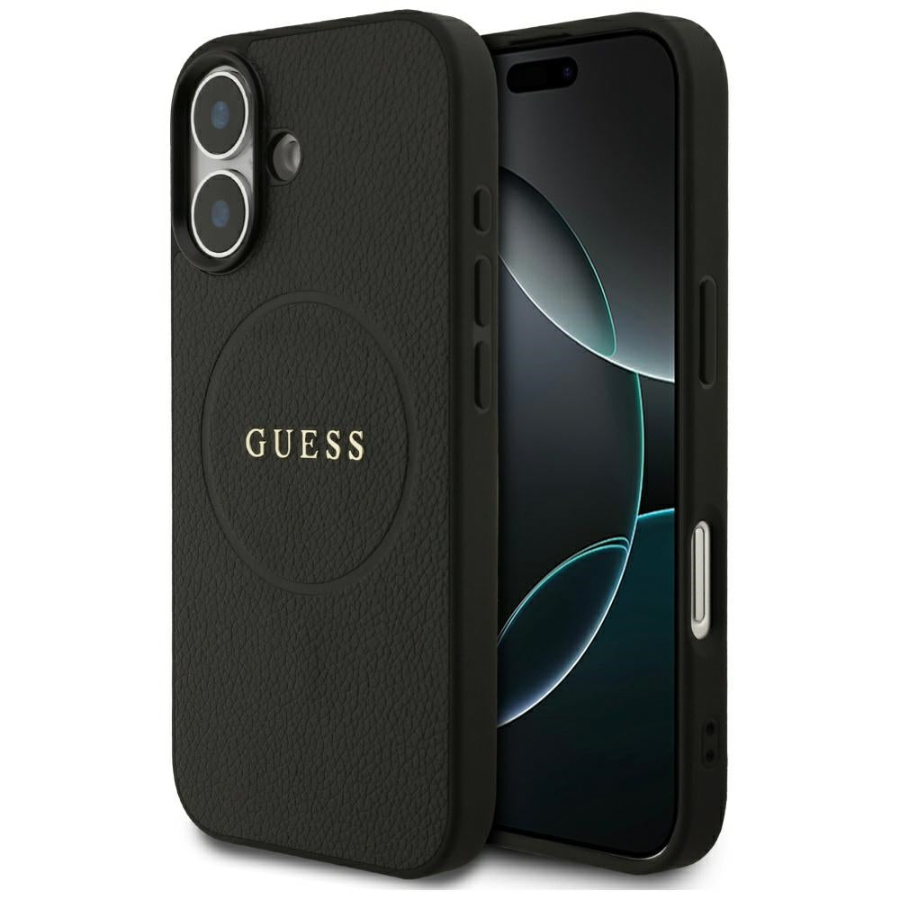 Guess - Grained Gold Ring MagSafe (GUHMP17SPGHSMMK) - iPhone 17 - Black