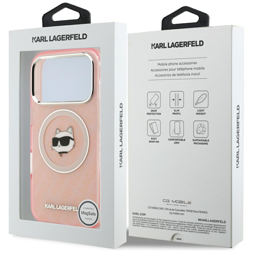 Karl Lagerfeld - IML MagSafe (KLHMP17LHMKBCHOP) - iPhone 17 Pro - Pink Choupette`s Head