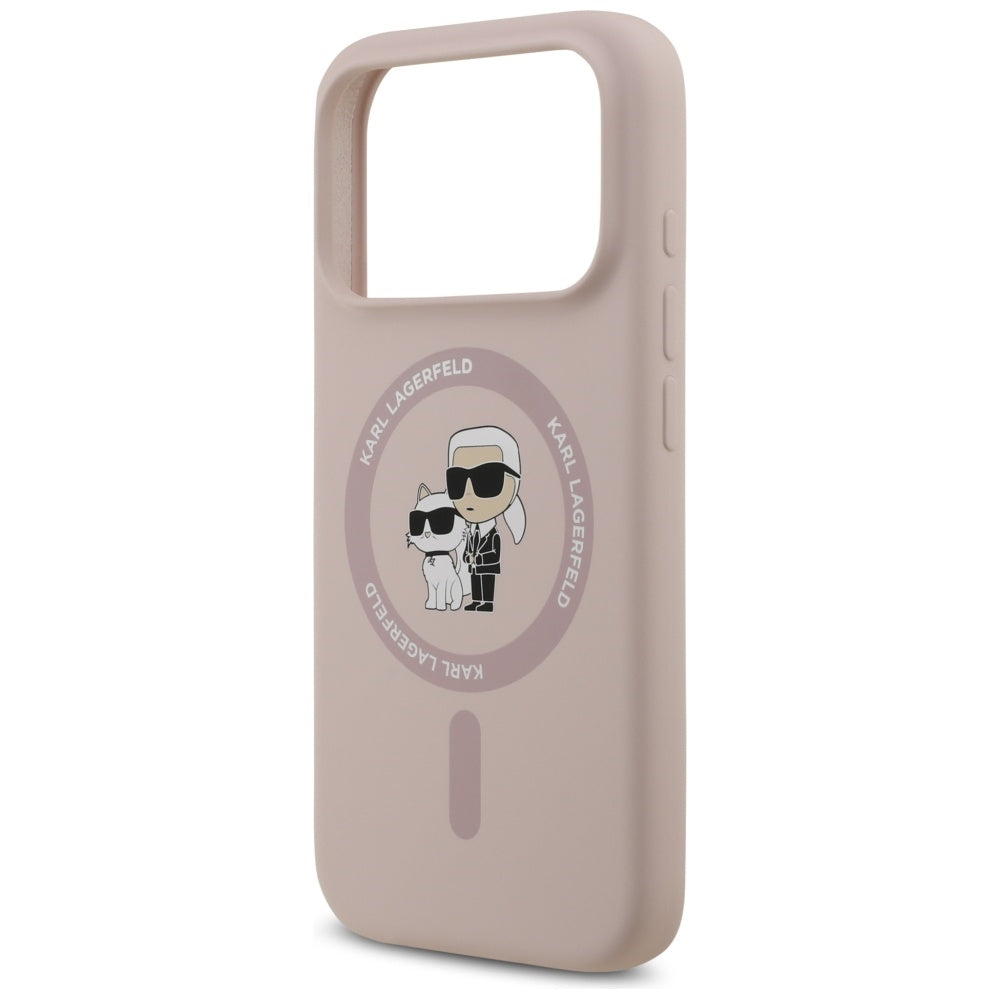 Karl Lagerfeld - Silicone Ring MagSafe (KLHMP17LSCMKCRHP) - iPhone 17 Pro - Pink Karl&Choupette