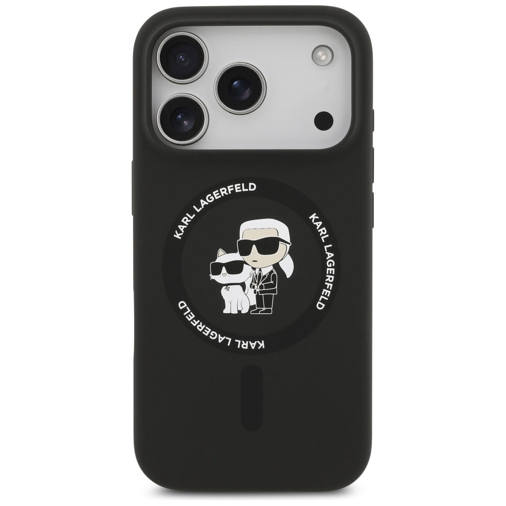 Karl Lagerfeld - Silicone Ring MagSafe (KLHMP17LSCMKCRHK) - iPhone 17 Pro - Black Karl&Choupette