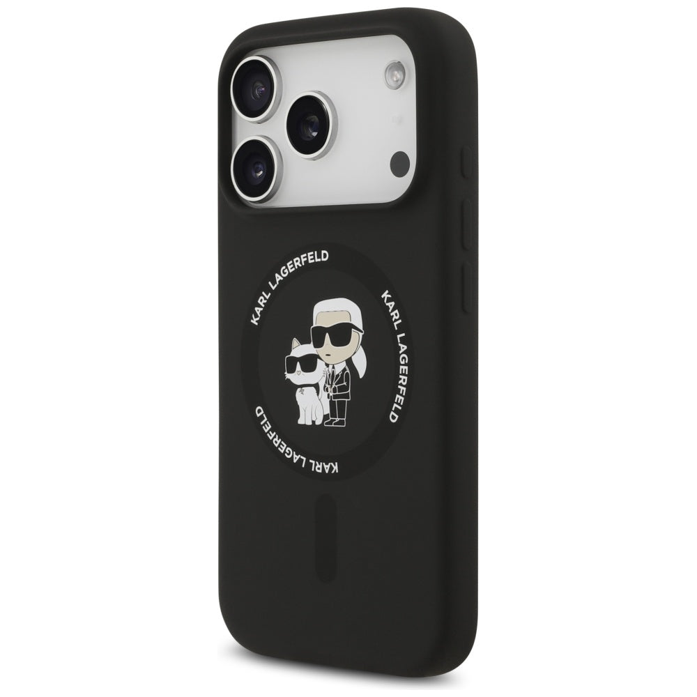 Karl Lagerfeld - Silicone Ring MagSafe (KLHMP17LSCMKCRHK) - iPhone 17 Pro - Black Karl&Choupette