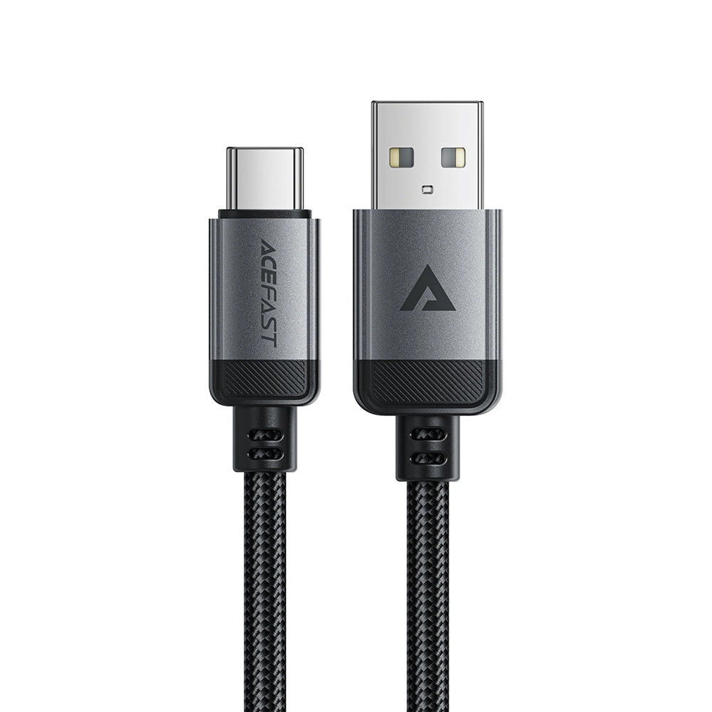 Acefast - Data Cable (C20-04) - USB to Type-C, 3A, Fast Charging, Bend-Resistant, Nylon Braid, 1.2m - Black