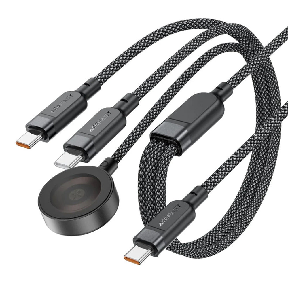 Acefast - Data Cable (C6-11) - Fast Charging, 2x Type-C, Τεχνολογία > Κινητή Τηλεφωνία > Φορτιστές Κινητών to USB-C, 3in1, 100W, 5A, 5W, 480Mb/s, 1.2m - Black