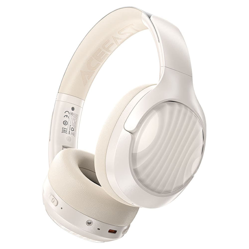 Acefast - Wireless Headset (H5) - Type-C, Bluetooth 5.4, ANC, Noise Reduction, 3D Sense, 500mAh, Professional Hi-Fi - White