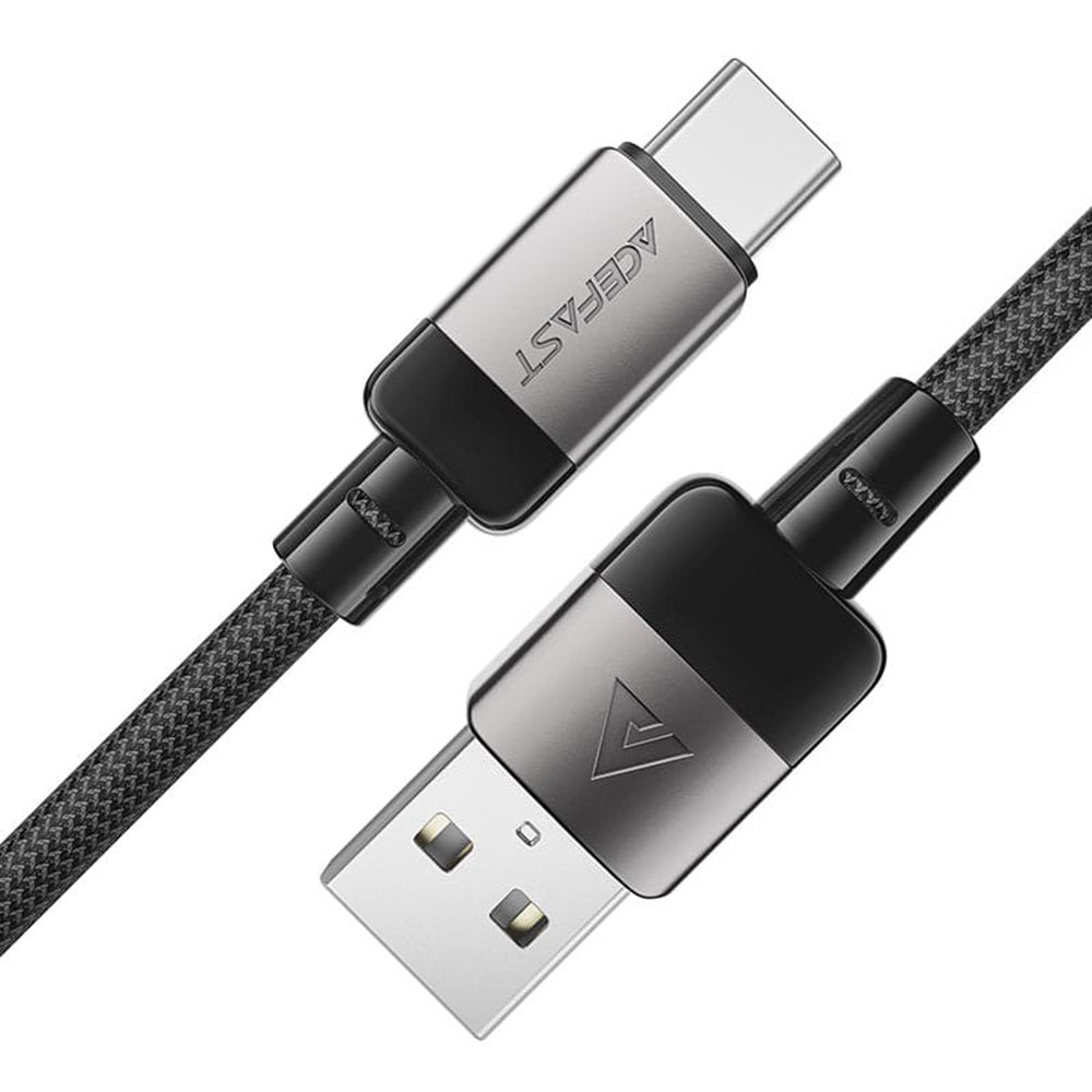 Acefast - Data Cable (C9-04) - USB to Type-C, Fast Charging, 3A, Braided Nylon, 25.000 Bends, 1.2m - Black
