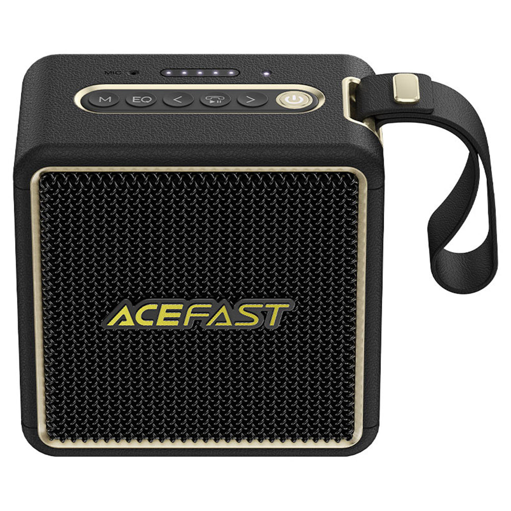 Acefast - Wireless Speaker Nano (K3) - Bluetooth 5.4, RGB Lights, Handsfree Calls, USB, TF, AUX, IPX6, USB-C, 2600mAh - Black