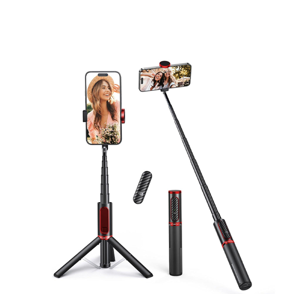 Acefast - Selfie Stick (E31) - with Automatic Tripod, Long Telescopic Rod, Remote Control, 177cm, for 60-95mm Phones - Black