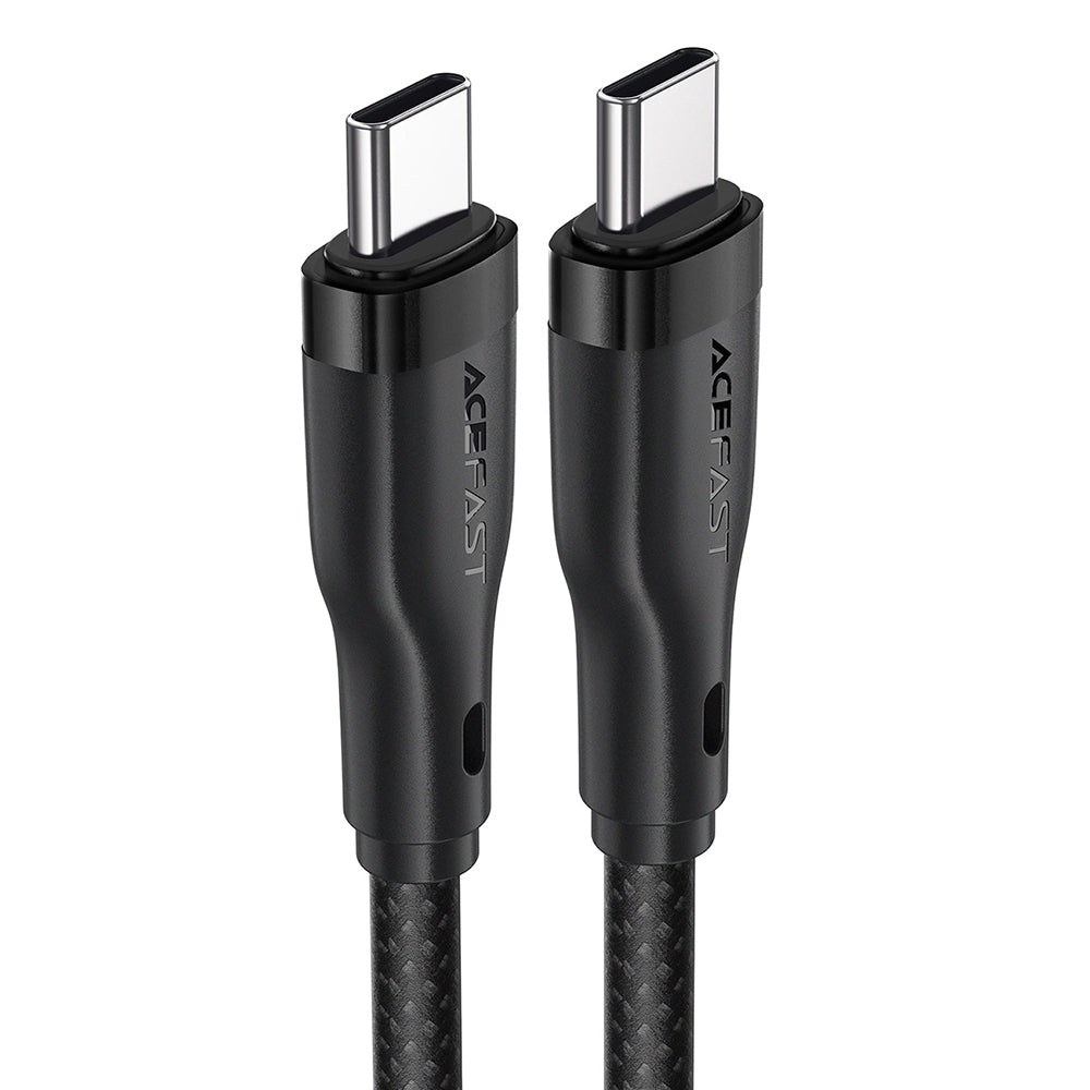 Acefast - Data Cable (C8-03) - Fast Charging, Type-C to Type-C, 60W, 3A, Nylon Braided, 25.000 Bends, 1.2m - Black