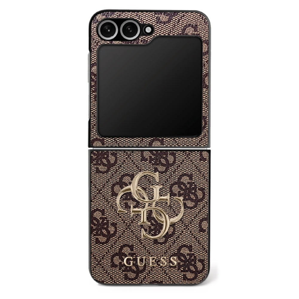 Guess - Leather 4G Metal Logo (GUHCZF74GMGBR) - Samsung Galaxy Z Flip7 - Brown