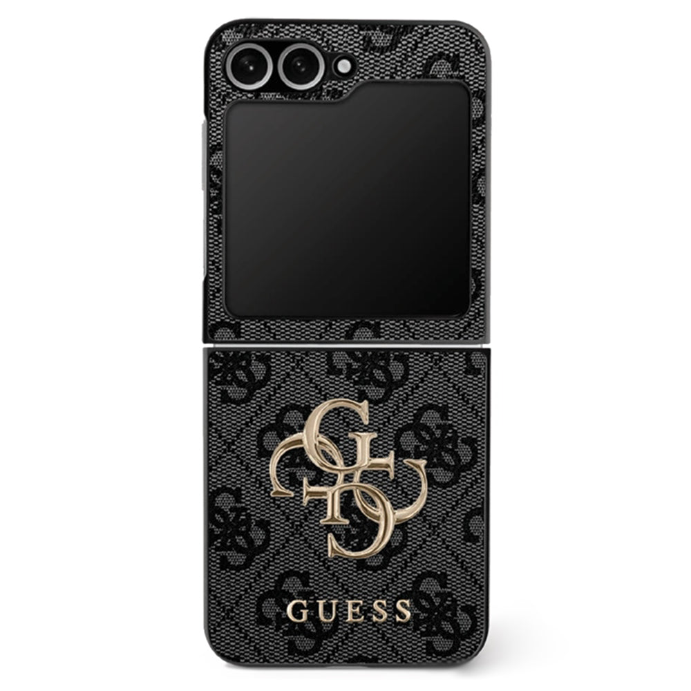 Guess - Leather 4G Metal Logo (GUHCZF74GMGGR) - Samsung Galaxy Z Flip7 - Black