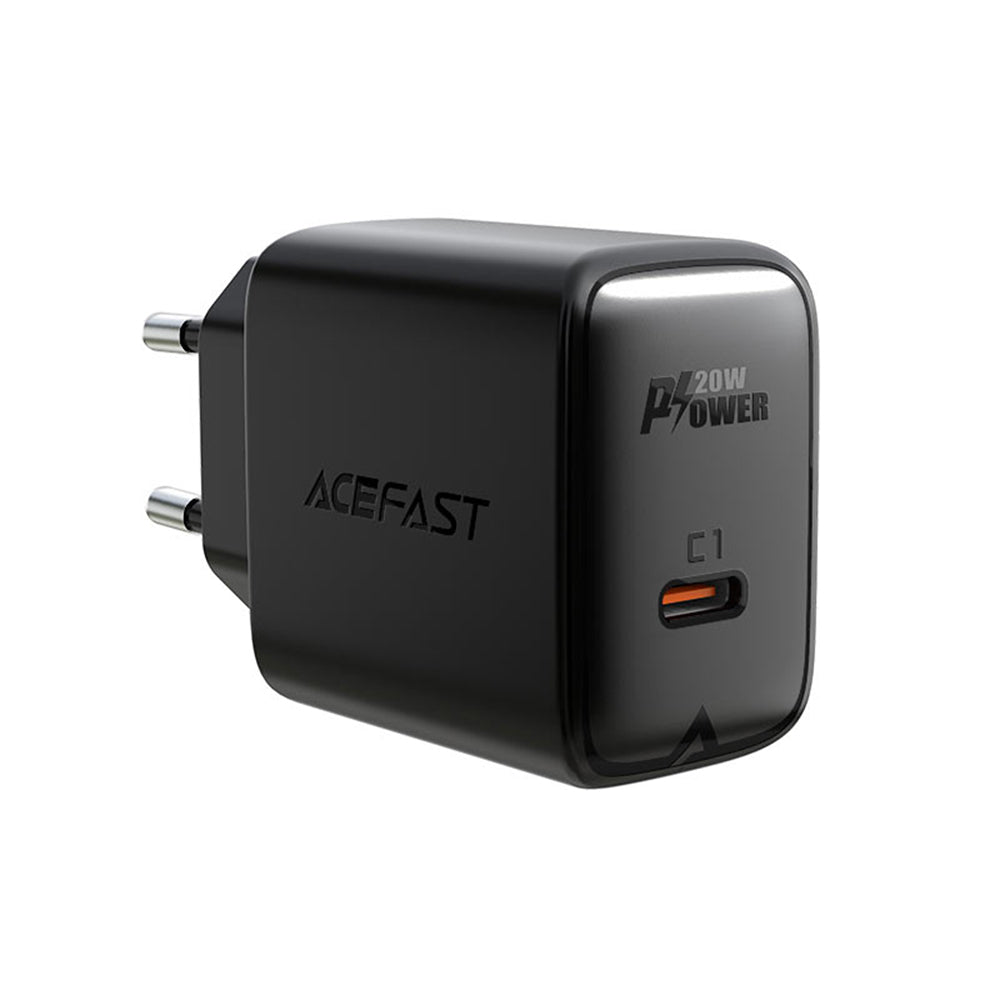 Acefast - Wall Charger (A1) - Fast Charging, Type-C, PD20W, QC 3.0, 5V/2.4A, Smart Chip, V0 Fire Protection - Black