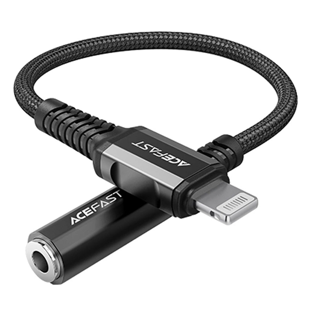 Acefast - Audio Cable Adapter (C1-05) - Lightning to Jack 3.5mm Female, Apple Hi-Fi, HD Music Decoding, MFi, 0.18m - Black