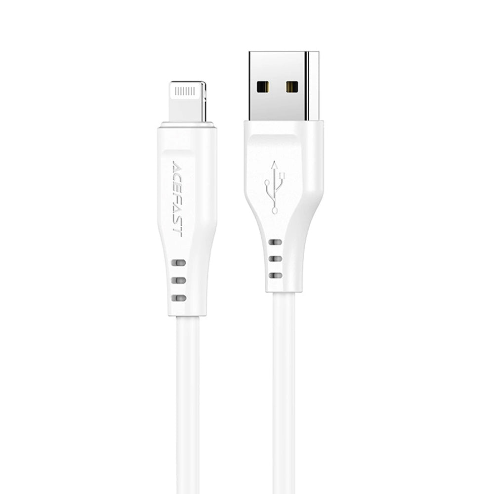 Acefast - Data Cable (C3-02) - USB to Lightning, 2.4A, 480Mbps, MFi Certification, 1.2m - White