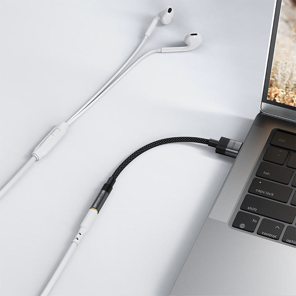 Acefast - Audio Adapter (J13) - USB Male to Jack 3.5mm Female, Plug & Play, High-fidelity Sound, No Delay, 15cm - Black