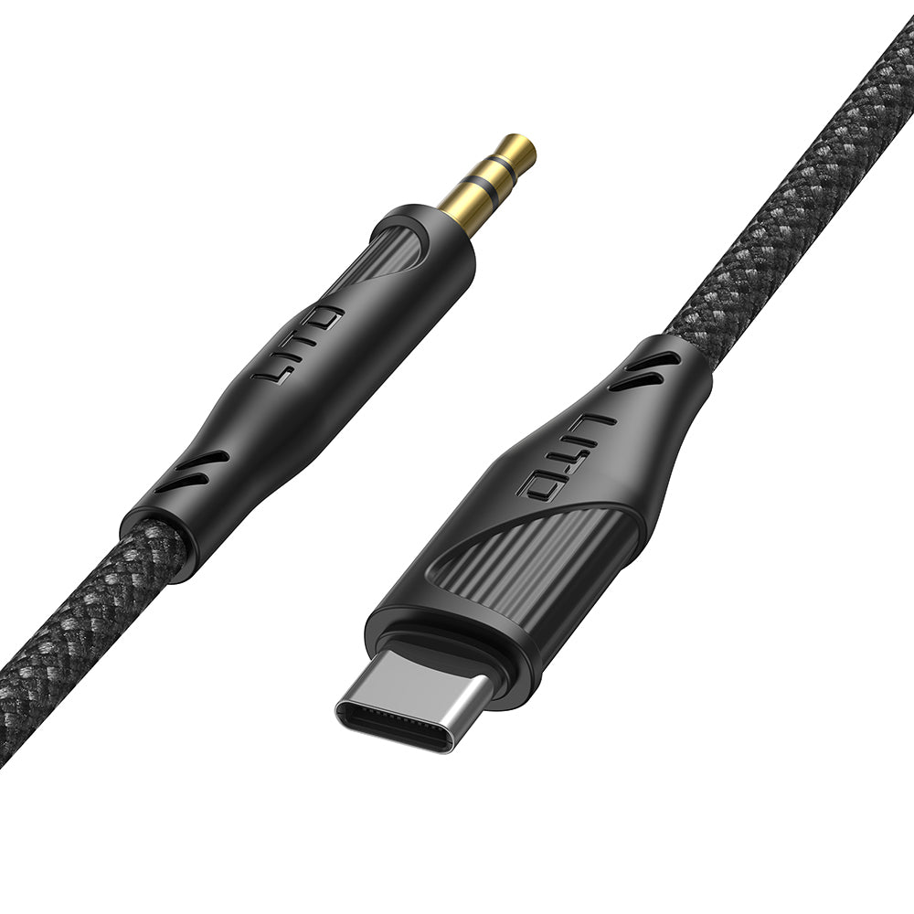 Lito - Audio Cable Adapter (LA02) - Jack to Jack 3.5mm, Zero Signal Loss, Nylon-braided, 1m - Black