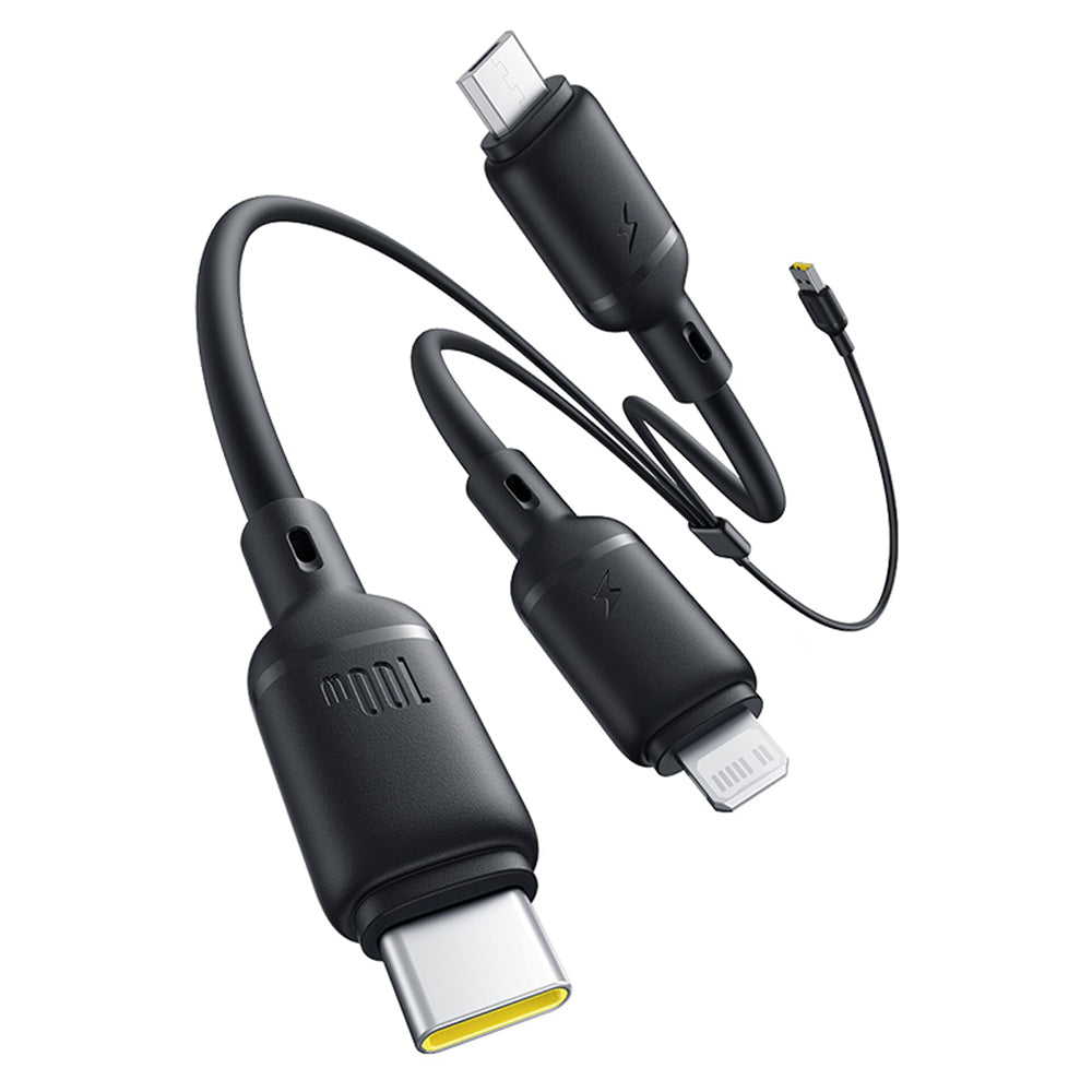 Baseus - Data Cable Silky (P10377705123-00) - Fast Charge, USB to USB-C, Lightning, Micro-USB, 100W, 480Mbps, 1.5m - Black