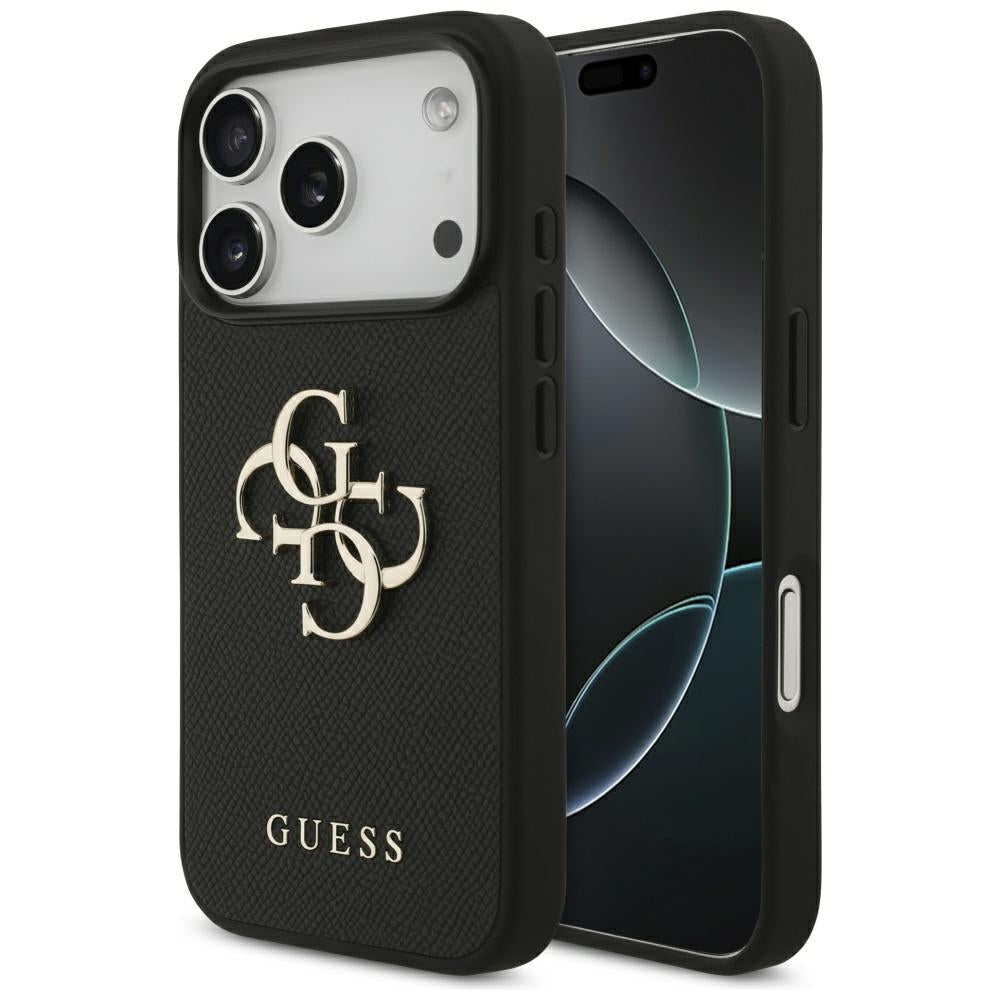 Guess - Hardcase 4G Grained Big and Classic Logo (GUHCP17LPGT4MBK) - iPhone 17 Pro - Black