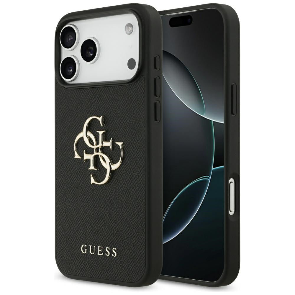 Guess - Hardcase 4G Grained Big and Classic Logo (GUHCP17XPGT4MBK) - iPhone 17 Pro Max - Black