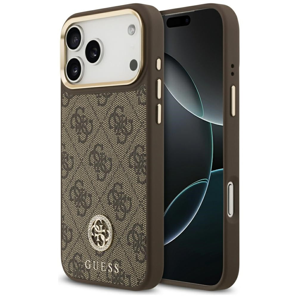 Guess - Hardcase 4G Strass Logo MagSafe (GUHMP17XP4GRMDEW) - iPhone 17 Pro Max - Brown
