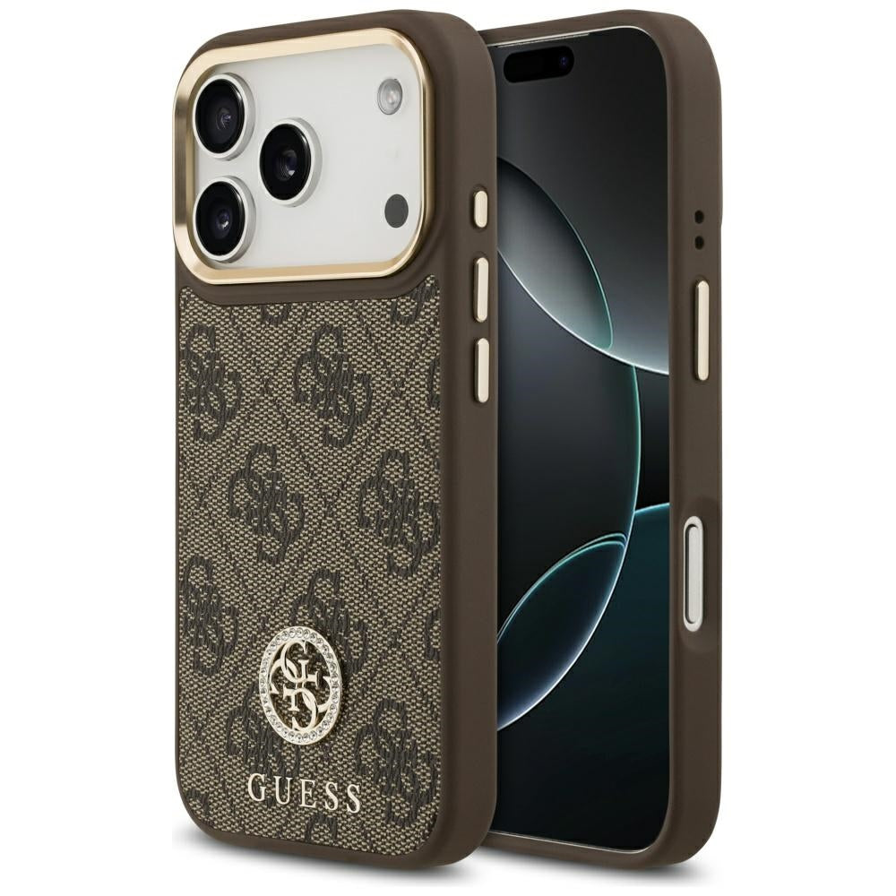 Guess - Hardcase 4G Strass Logo MagSafe (GUHMP17LP4GRMDEW) - iPhone 17 Pro - Brown