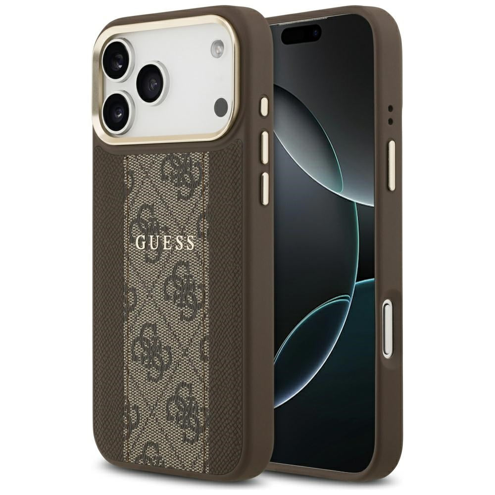 Guess - Hardcase 4G Stripe MagSafe (GUHMP17XPG4SEMCW) - iPhone 17 Pro Max - Brown