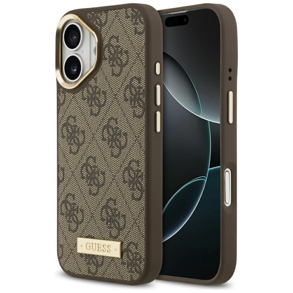 Guess - Hardcase 4G Logo Plate MagSafe (GUHMP17SU4GPRW) - iPhone 17 - Brown