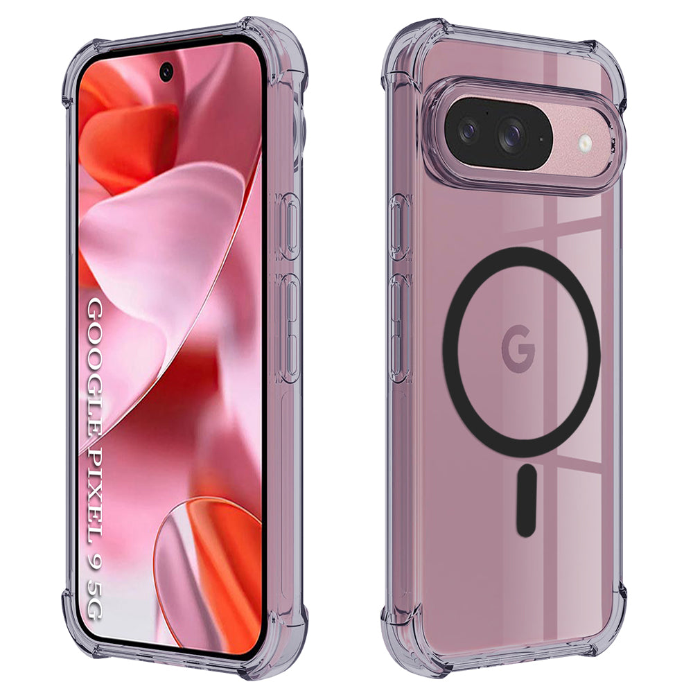 Techsuit - Shockproof Clear Silicone MagSafe - Google Pixel 9 - Smoke Black