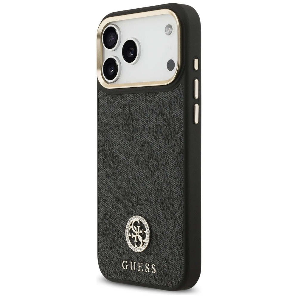 Guess - 4G Strass Logo with Big Strap Metal Button MagSafe (GUHMP17XP4G4DCSK) - iPhone 17 Pro Max - Black