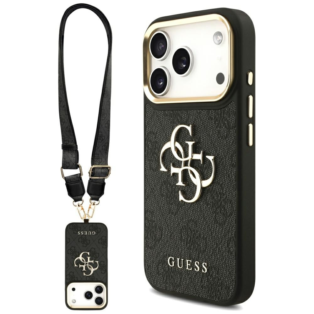 Guess - Big 4G Classic Logo with Big Strap Metal Buttons (GUHCP17LP4G4BCSK) - iPhone 17 Pro - Black
