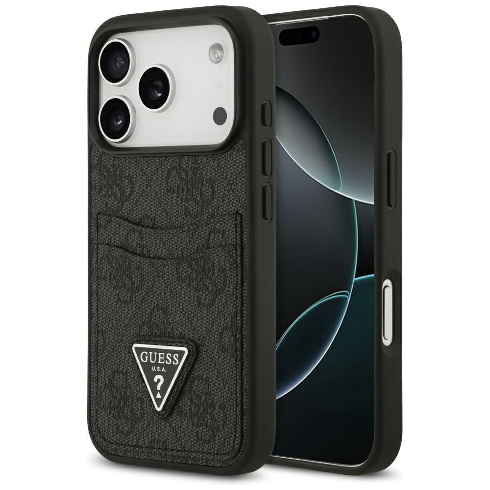 Guess - Hardcase 4G Double Card Triangle (GUHCP17LP4TPK) - iPhone 17 Pro - Black