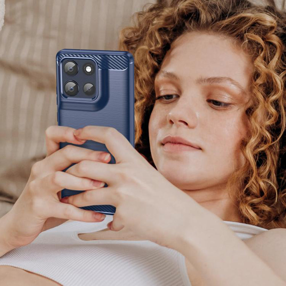 Techsuit - Carbon Silicone - Motorola Moto G86 - Blue