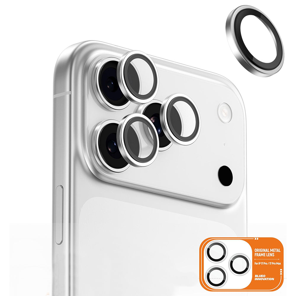 Blueo - Original Metal Frame Lens Glass - iPhone 17 Pro / iPhone 17 Pro Max - Silver