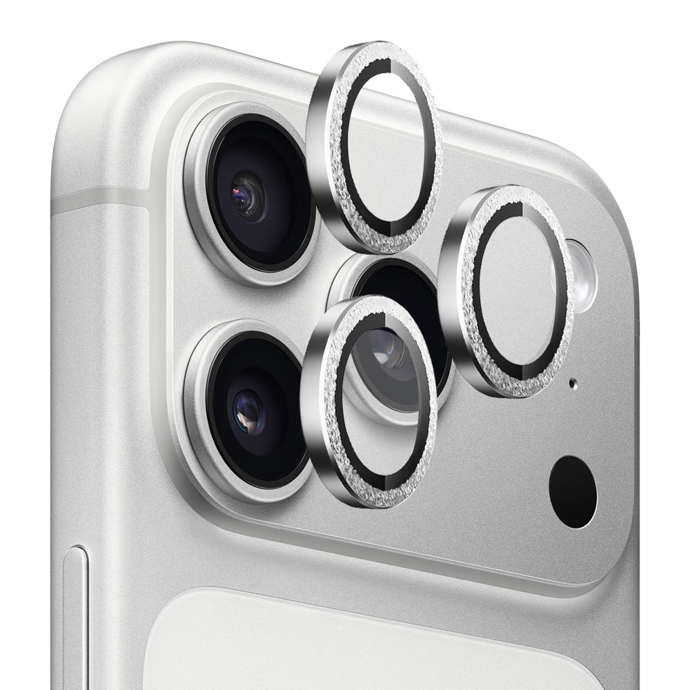 Blueo - Original Metal Frame Lens Glass - iPhone 17 Pro / iPhone 17 Pro Max - Silver Diamond