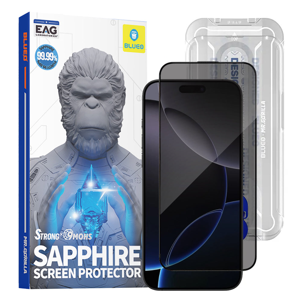 Blueo - Premium Sapphire Non Breaking / Scratching 9H Glass - iPhone 16 Pro Max / iPhone 17 Pro Max - Privacy