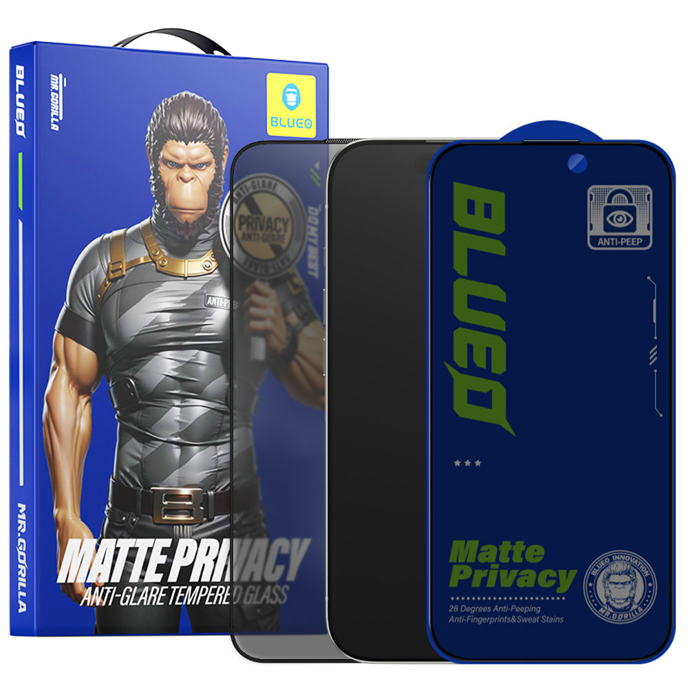Blueo - Anti-Peep Privacy Glass - iPhone 17 Air - Matte Black