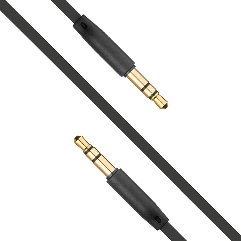 Fixed - Audio Cable (FIXM-AUX-BK) - 3.5mm Jack to 3.5mm Jack, Flat Design Gold-plated Connectors, 1m - Black