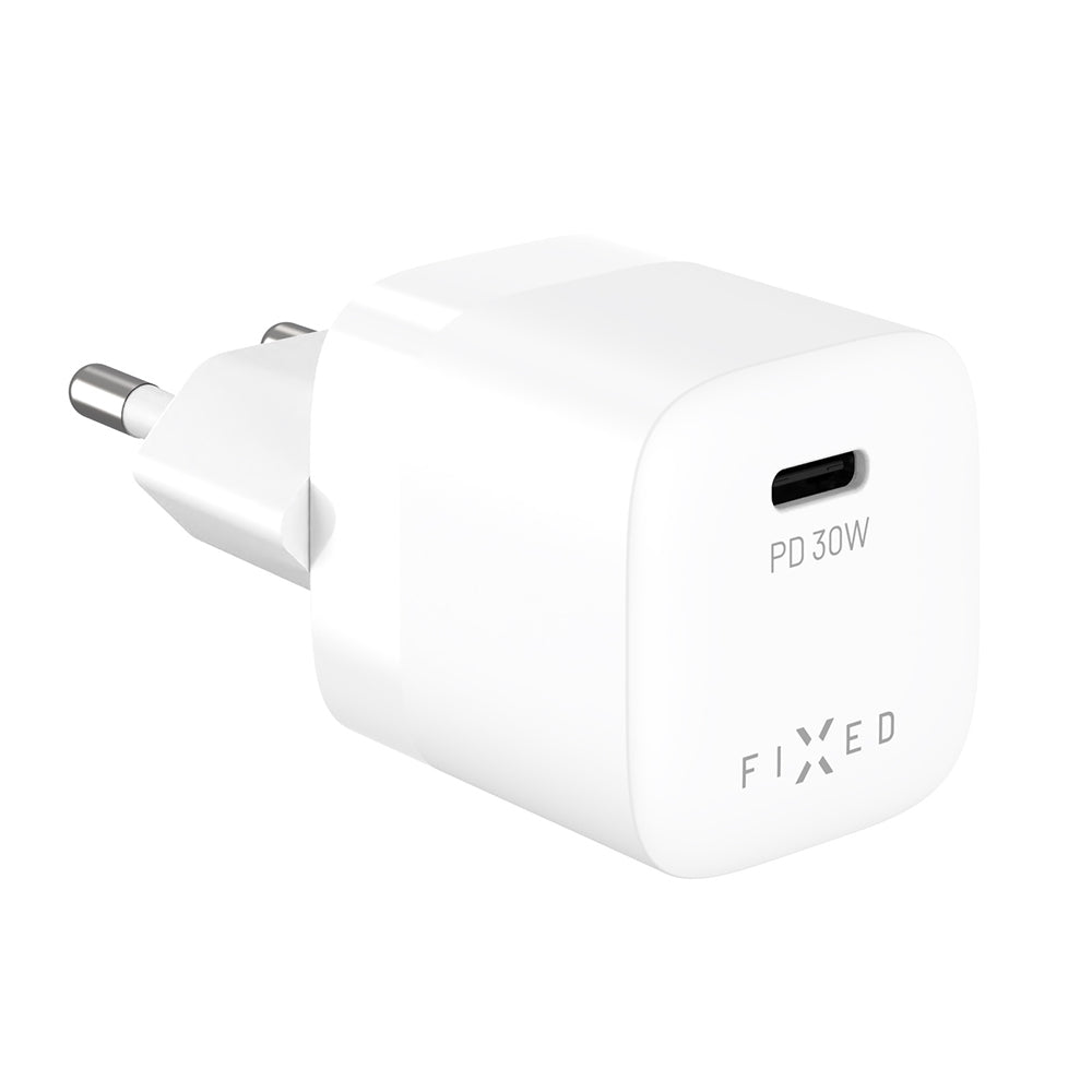 Fixed - Wall Charger MIni (FIXCG30M-C-WH) - GaN, Type-C, PD 3.0, 30W, Compact Size- White