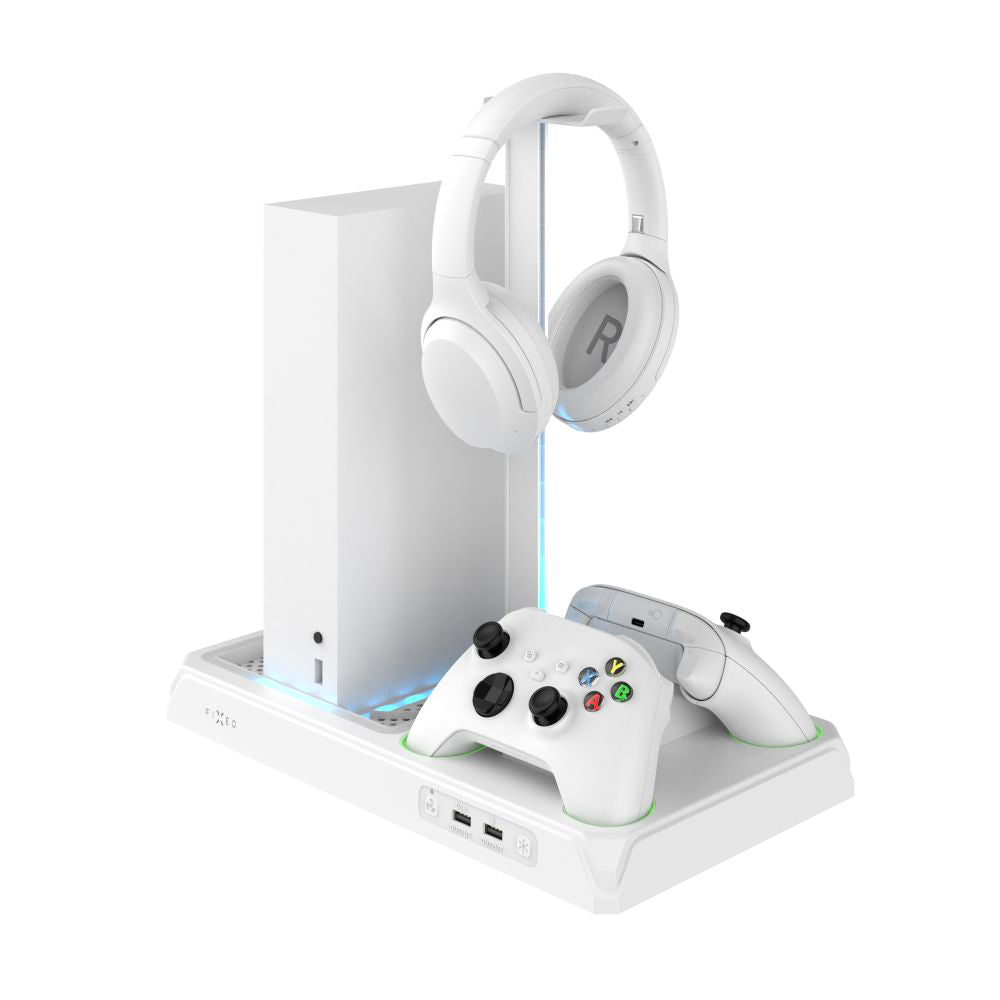 Fixed - Multifunctional Station (FIXXB-MCS-WH) - for Xbox Series X/S, 12 Boxed Games, Dual Charging Controllers, LED Lightning - White