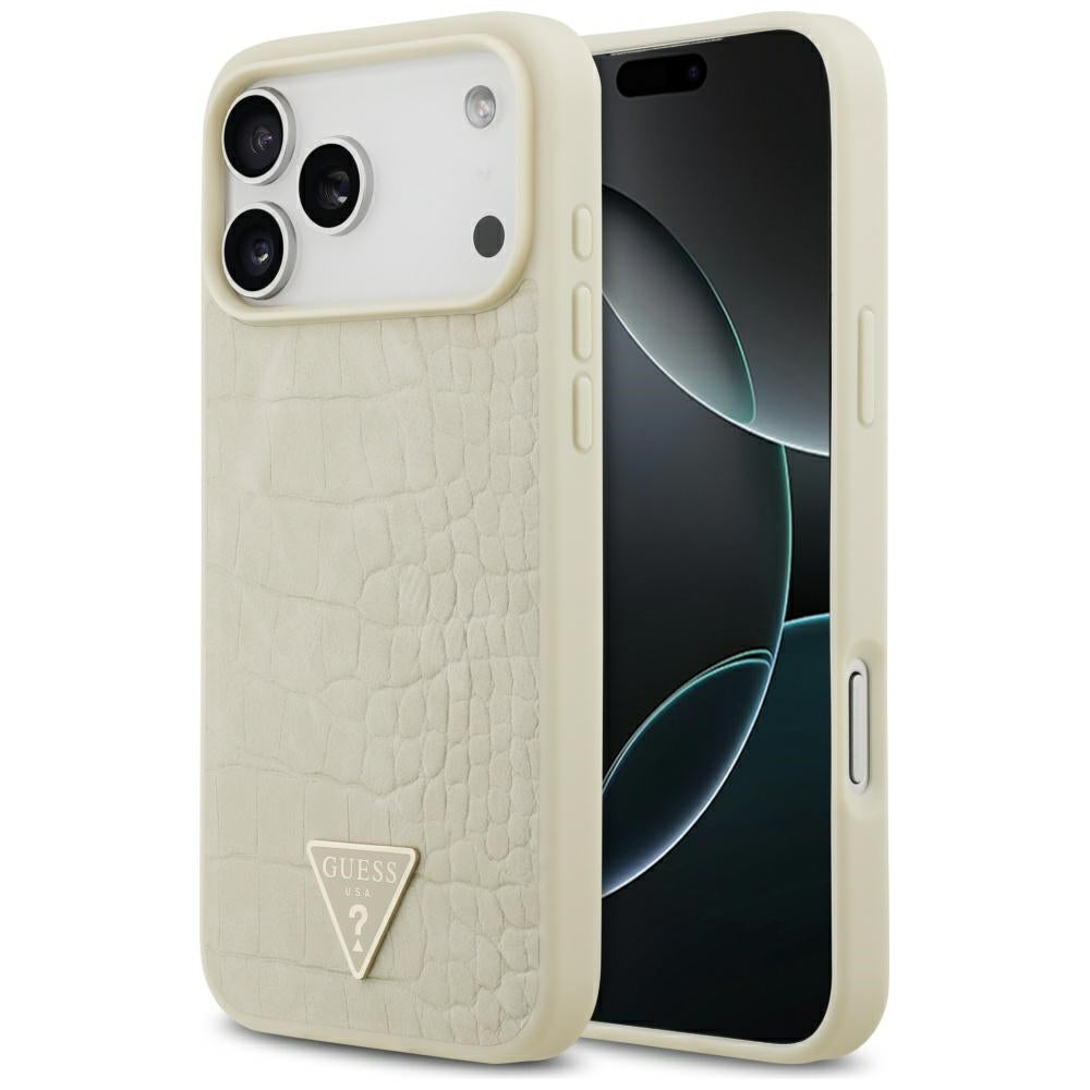 Guess - Croco Triangle Logo MagSafe (GUHMP17XPCRTHCD) - iPhone 17 Pro Max - Gold