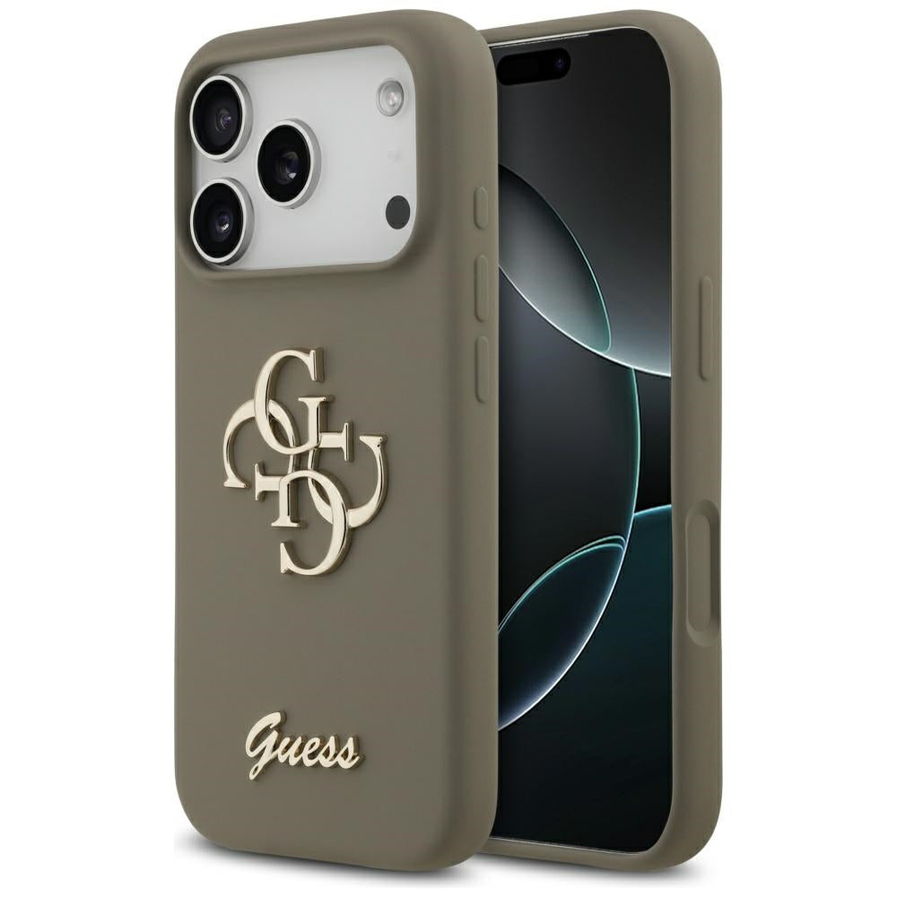 Guess - Silicone Big 4G Script (GUHCP17XSC4GSMW) - iPhone 17 Pro Max - Brown