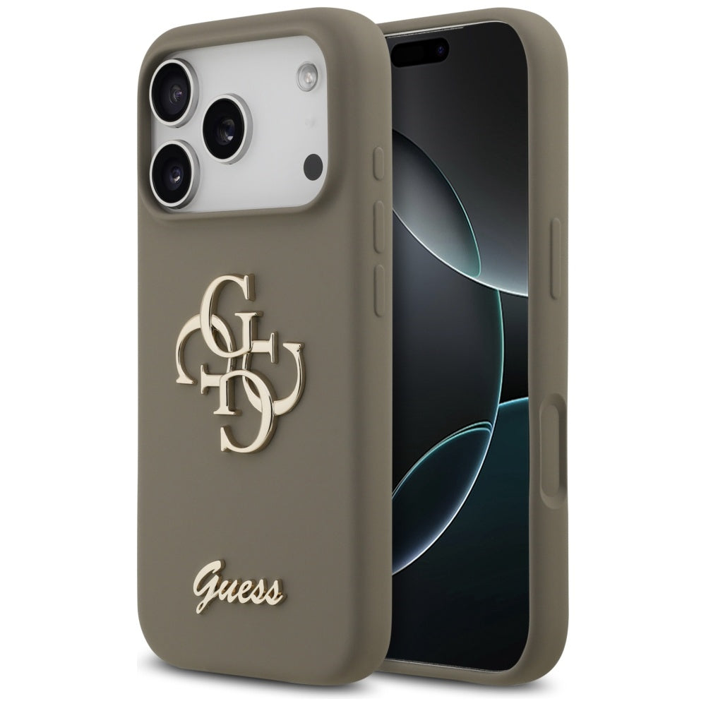 Guess - Silicone Big 4G Script (GUHCP17LSC4GSMW) - iPhone 17 Pro - Brown