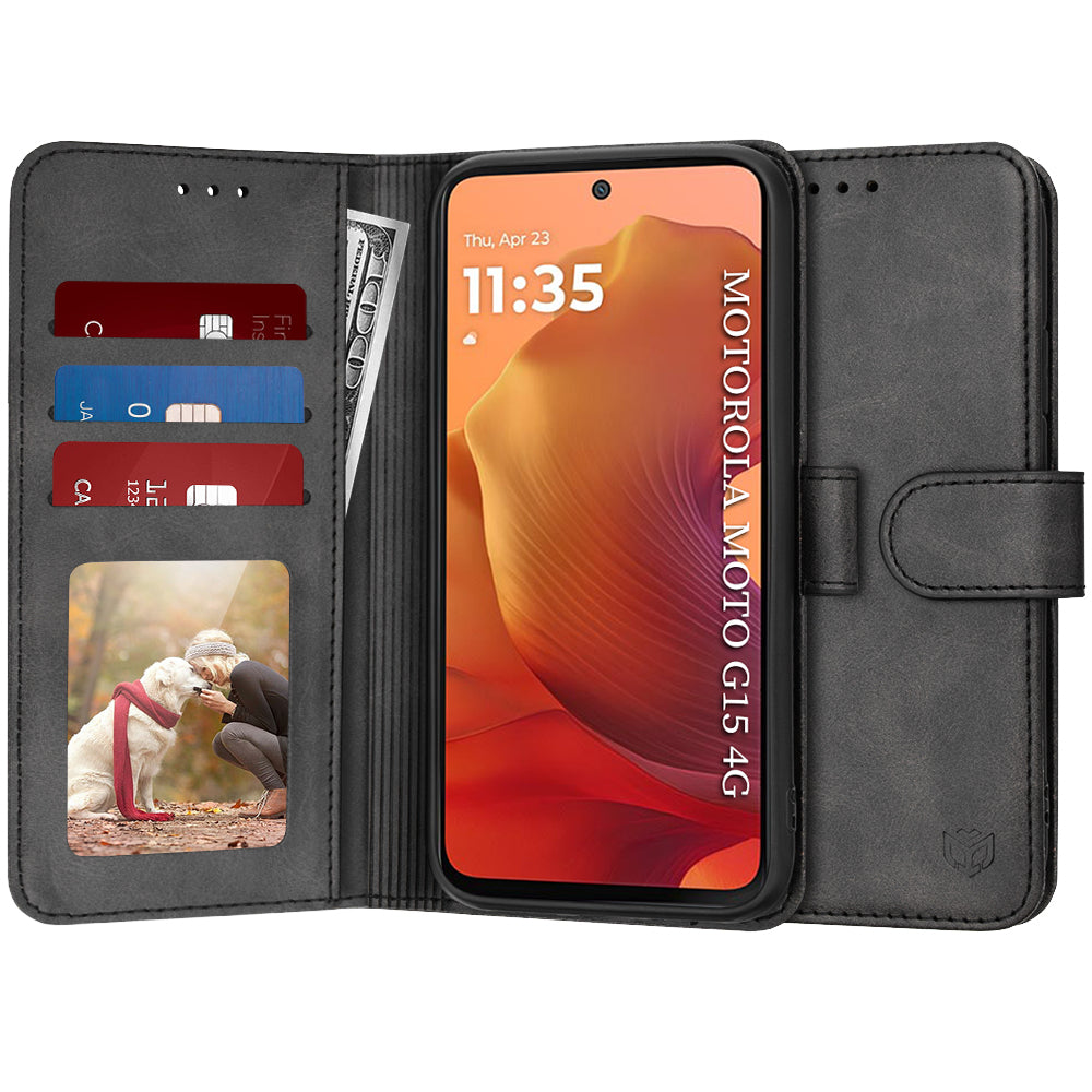 Techsuit - Diary Book - Motorola Moto G15 / G15 Power - Black