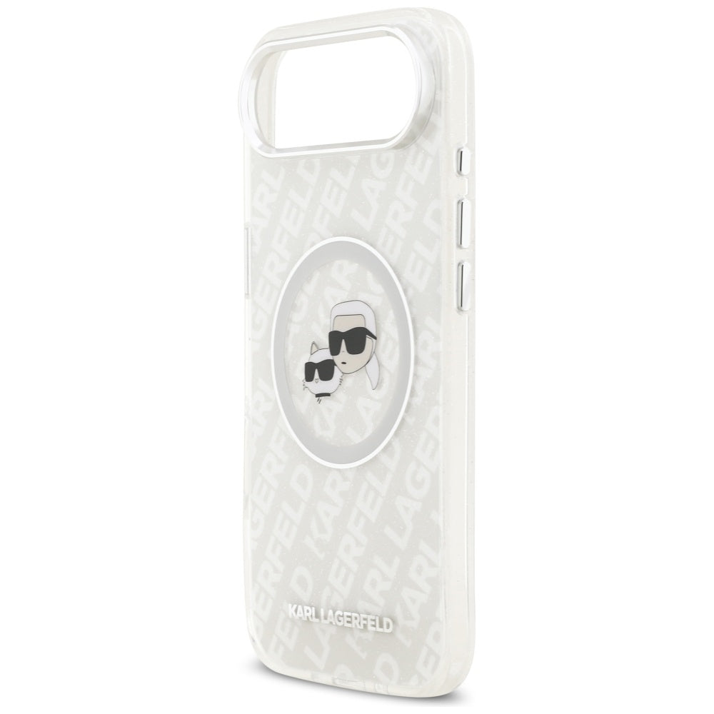 Karl Lagerfeld - IML Glitter K&C Heads Logo MagSafe (KLHMP17MHMKBKCHOG) - iPhone 17 Air - Grey