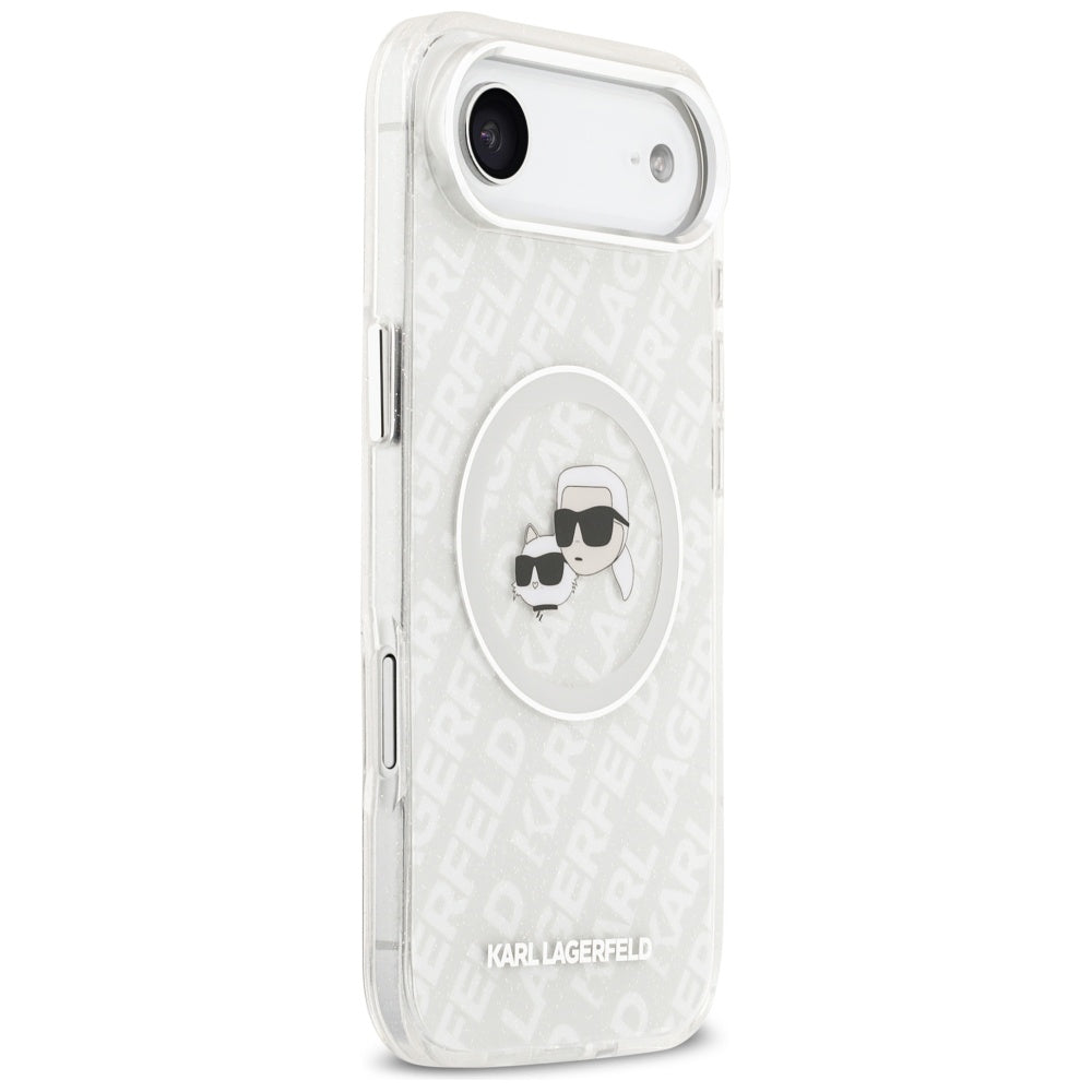 Karl Lagerfeld - IML Glitter K&C Heads Logo MagSafe (KLHMP17MHMKBKCHOG) - iPhone 17 Air - Grey