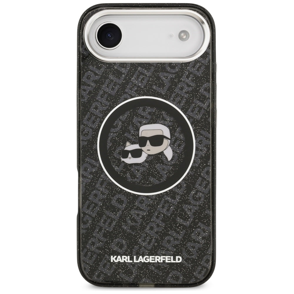 Karl Lagerfeld - IML Glitter K&C Heads Logo MagSafe (KLHMP17MHMKBKCHOK) - iPhone 17 Air - Black