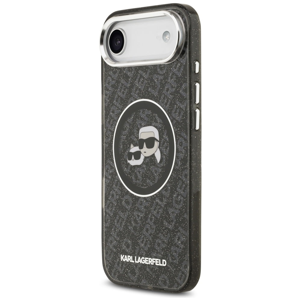 Karl Lagerfeld - IML Glitter K&C Heads Logo MagSafe (KLHMP17MHMKBKCHOK) - iPhone 17 Air - Black