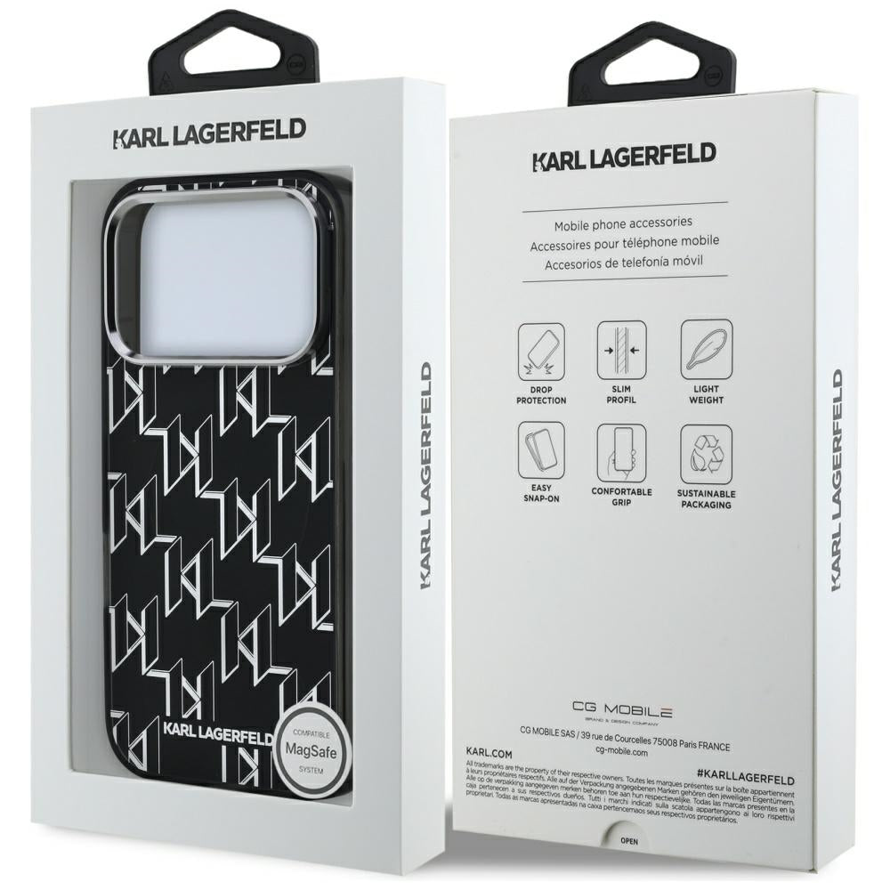 Karl Lagerfeld - IML MagSafe KL Monogram (KLHMP17LHMIKLMEK) - iPhone 17 Pro - Black