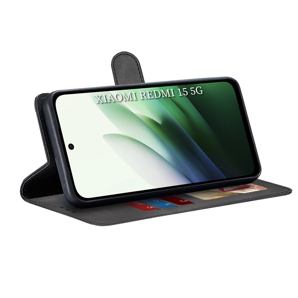Techsuit - Diary Book - Xiaomi Redmi 15 4G / Redmi 15 5G - Black