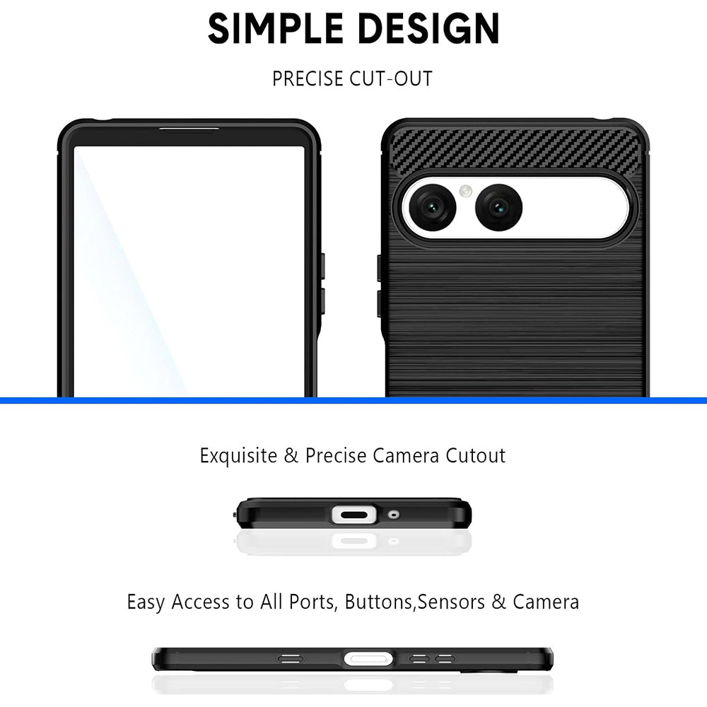 Techsuit - Carbon Silicone - Sony Xperia 10 VII - Black